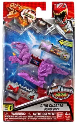 New 🔥 Power Rangers Dino Super Charge Series 1 Purple Dino Charger Power Pack #32638 [Damaged Package] 😀