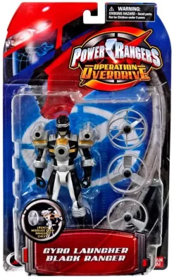 Brand new ✔️ Power Rangers Operation Overdrive Gyro Launcher Black Ranger Action Figure 😉