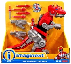 Flash Sale 😀 Fisher Price Power Rangers Imaginext Mighty Morphin Red Ranger & T-Rex Zord Figure Set 🤩