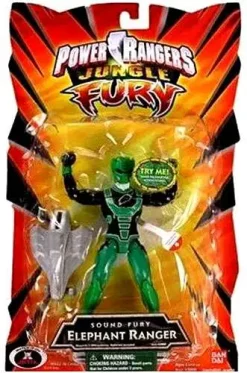 Outlet 🥰 Power Rangers Jungle Fury Sound Fury Elephant Ranger Action Figure [Damaged Package] 😉