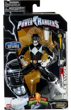 Hot Sale 😍 Power Rangers Mighty Morphin Legacy Black Ranger Action Figure [Metallic, MMPR] 😀