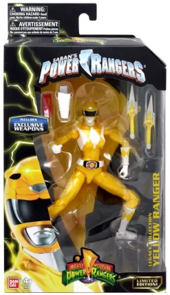 Discount 👍 Power Rangers Mighty Morphin Legacy Collection Yellow Ranger Exclusive Action Figure [Metallic Finish] ⭐
