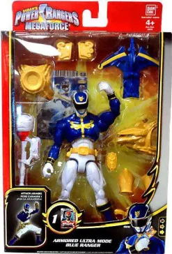 New 😀 Power Rangers Megaforce Deluxe Armored Ultra Mode Blue Ranger Action Figure [Damaged Package] 💯