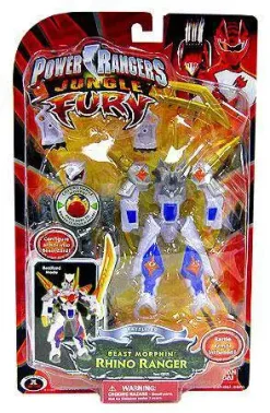 Best Pirce 🤩 Power Rangers Jungle Fury Battlized Beast Morphin Rhino Ranger Action Figure [Damaged Package] 🤩