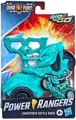Hot Sale ❤️ Power Rangers Dino Fury Rip N Go Sabertooth Battle Rider Figure & Vehicle 🧨