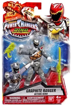 Best Pirce 🎉 Power Rangers Dino Super Charge Graphite Ranger Action Figure 🧨