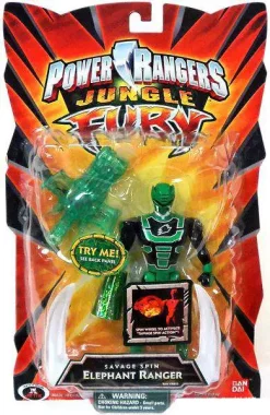 New 🔔 Power Rangers Jungle Fury Savage Spin Elephant Ranger Action Figure ❤️