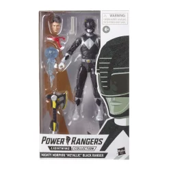 New 🎉 Power Rangers Mighty Morphin Lightning Collection Black Ranger Exclusive Action Figure [Metallic] 🛒