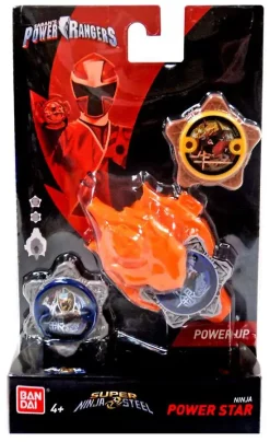 Promo 🔔 Power Rangers Ninja Steel Power Up Silver & Gold Ninja Power Star 2-Pack with Launcher [V2] 😀