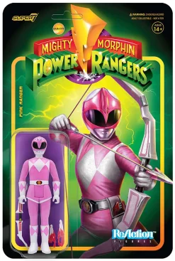 Best Pirce 😉 ReAction Mighty Morphin Power Rangers Wave 2 Pink Ranger Action Figure ✨