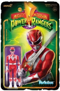 Cheapest 🛒 ReAction Mighty Morphin Power Rangers Red Ranger Action Figure [Battle Damaged] 👍