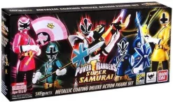 Hot Sale ✨ Power Rangers Super Samurai S.H. Figuarts Metallic 🧥 Coating Deluxe Action Figure Set Exclusive [Damaged Package] 🛒